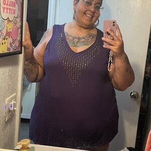 Plus Size 4X Faded Glory Deep Purple Tank